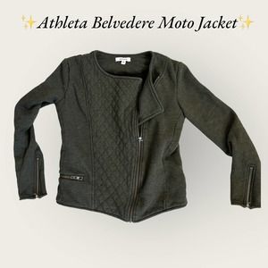 ✨Athleta Belvedere Moto Jacket‎ in Olive Green. Size Small✨